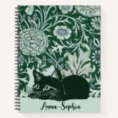 Art Nouveau Niedlich Cat Floral Individuelle Name Notizblock (Vorderseite)