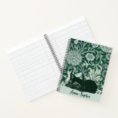 Art Nouveau Niedlich Cat Floral Individuelle Name Notizblock (Innenseite)