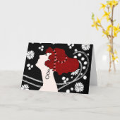 Art Nouveau Notecard Karte (Gelbe Blume)