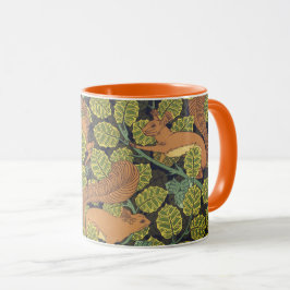 Art Nouveau Oak Eichhörnchen Tasse