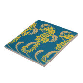 Art Nouveau Ocean Beach Schönes Seepferd Frieze Fliese (Seite)