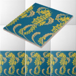 Art Nouveau Ocean Beach Schönes Seepferd Frieze Fliese<br><div class="desc">Dies ist ein digital erweiterter Ausdruck,  der aus einem Vintagen Fries-Design aus dem Jahr 1900 im Jugendstil-Seepferd stammt. Sie können die Farben anpassen.</div>