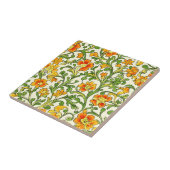  Art Nouveau orange and yellow floral pattern  Fliese (Seite)