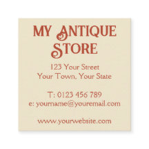 Art Nouveau Orange Creme Square Business Card