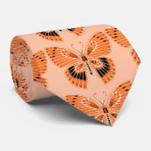 Art Nouveau Orange Monarch Butterfells Krawatte (Gerollt)