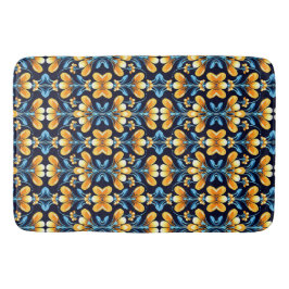 Art Nouveau orange und blau floral Badematte