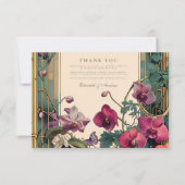 Art Nouveau Orchid Frame Wedding Dankeskarte (Vorderseite)