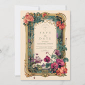 Art Nouveau Orchid Frame Wedding Save The Date (Vorderseite)