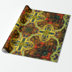 art nouveau ornamentales vintage-muster in grün, g geschenkpapier
