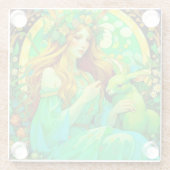 Art Nouveau Ostara Celtic Spring Glasuntersetzer (Rückseite)