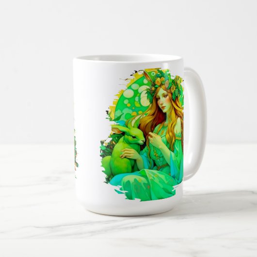 Art Nouveau Ostara Celtic Spring Kaffeetasse (VorderseiteRechts)