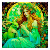 Art Nouveau Ostara Celtic Spring Poster (Vorderseite)