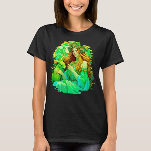 Art Nouveau Ostara Celtic Spring T-Shirt (Vorderseite)