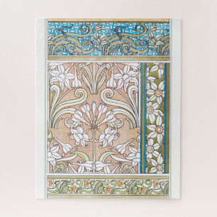 Art nouveau Osterglocken-Blumen vintage Textil flo Puzzle