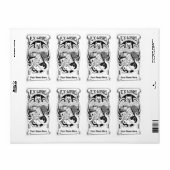 Art Nouveau Owl Ex Libris Buchzeichen Stickers (Vorne)