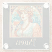 Art Nouveau Paloma Glasuntersetzer (Rückseite)
