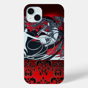 ART NOUVEAU PAN , RED SCHWARZ-WEISS DAMASK Case-Mate iPhone HÜLLE