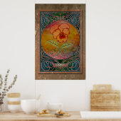 Art Nouveau Pansy in einem Coppery Mucha Rahmen Poster (Küche)