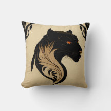 Art Nouveau Panther Throw Kissen
