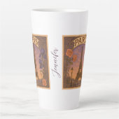 Art Nouveau Paris Eiffel Tower Floral Custom Name Milchtasse (Vorderseite)