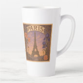 Art Nouveau Paris Eiffel Tower Floral Custom Name Milchtasse (Rechts)