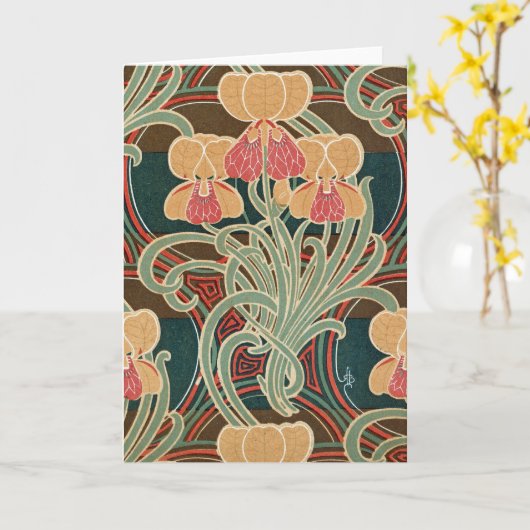 Art Nouveau Pattern #4 at Emporio Moffa Karte (Gelbe Blume)