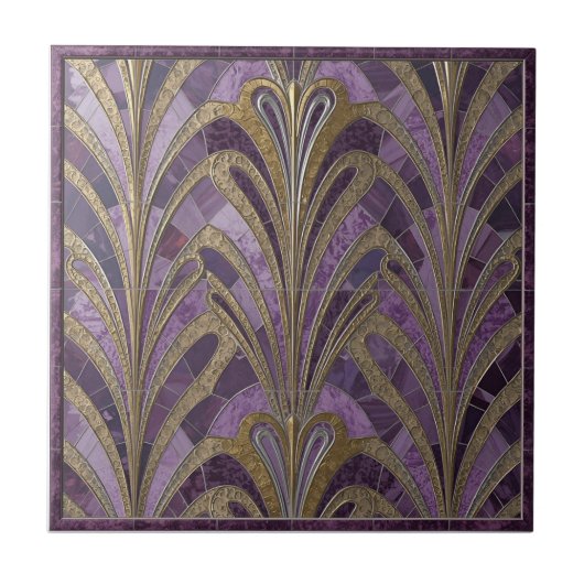Art Nouveau Pattern Ceramic Tile Fliese (Vorderseite)