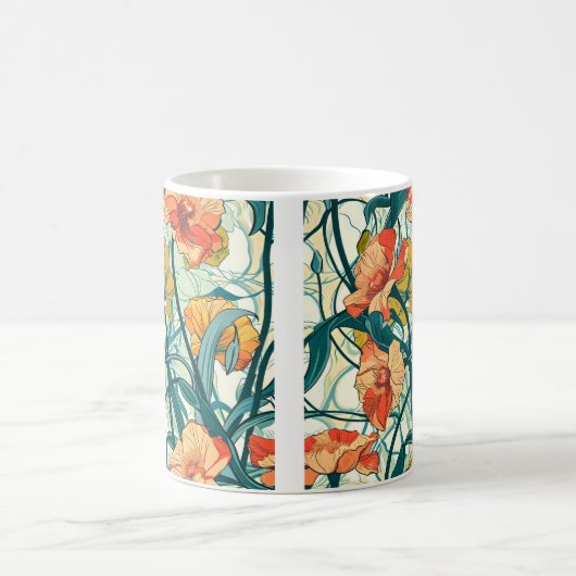 Art Nouveau Pattern Kaffeetasse (Mittel)