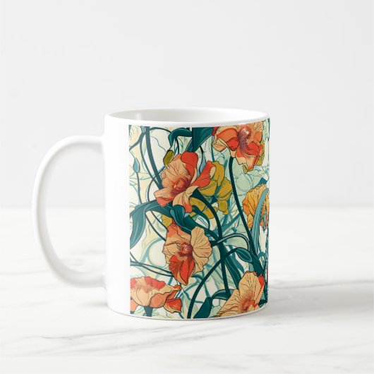Art Nouveau Pattern Kaffeetasse (Links)