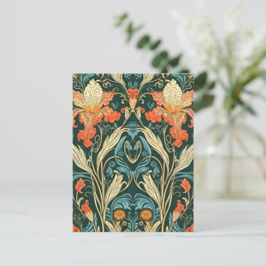 Art Nouveau Pattern Postkarte (Stehend Vorderseite)