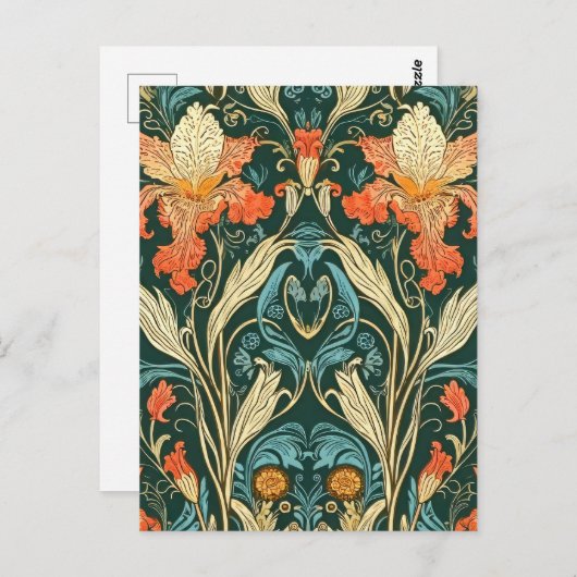 Art Nouveau Pattern Postkarte (Vorne/Hinten)
