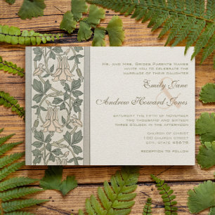 Art Nouveau Peachy Pink Hochzeit Einladung