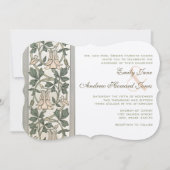 Art Nouveau Peachy Pink Hochzeit Einladung (Vorderseite)