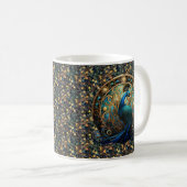 Art Nouveau Peacock auf Ivy Coffee Tasse 2 (VorderseiteRechts)