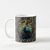 Art Nouveau Peacock auf Ivy Coffee Tasse 2 (Links)