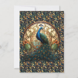 Art Nouveau Peacock auf Karte 1
