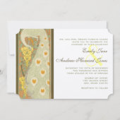 Art Nouveau Peacock Birds Hochzeit Einladung (Vorderseite)