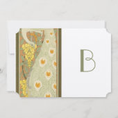 Art Nouveau Peacock Birds Hochzeit Einladung (Rückseite)