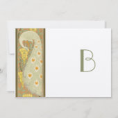 Art Nouveau Peacock Birds Wedding Einladung 2 (Rückseite)