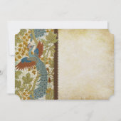 Art Nouveau Peacock Birds Wedding Einladung 3 (Rückseite)
