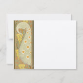 Art Nouveau Peacock Birds Wedding Response Card RSVP Karte (Rückseite)
