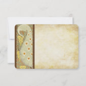 Art Nouveau Peacock Birds Wedding Response Card RSVP Karte (Rückseite)