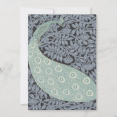 Art Nouveau Peacock Classic Vintag Bird Einladung (Rückseite)