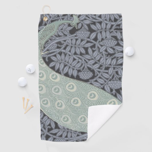 Art Nouveau Peacock Classic Vintag Bird Golfhandtuch (Insitu)