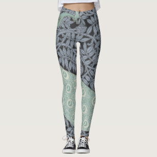 Art Nouveau Peacock Classic Vintag Bird Leggings