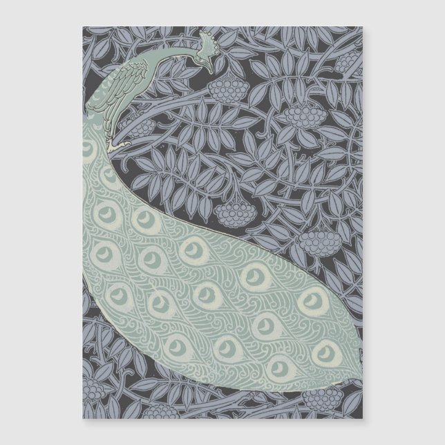 Art Nouveau Peacock Classic Vintag Bird Magnetkarte (Vorderseite)