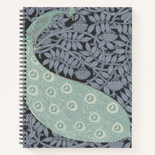 Art Nouveau Peacock Classic Vintag Bird Notizblock