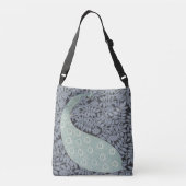 Art Nouveau Peacock Classic Vintag Bird Tragetaschen Mit Langen Trägern (Rückseite)