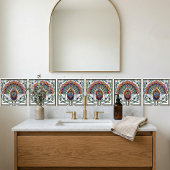 Art Nouveau Peacock Feather Floral Design Ceramic  Fliese