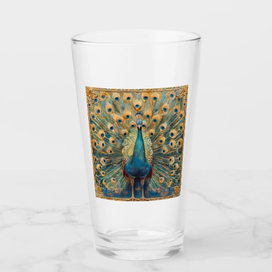 Art Nouveau Peacock Glas (Vorderseite)
